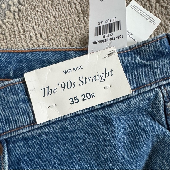 Abercrombie jeans 90s straight leg mid rise Size 35 / 20 new with tags - Picture 14 of 15